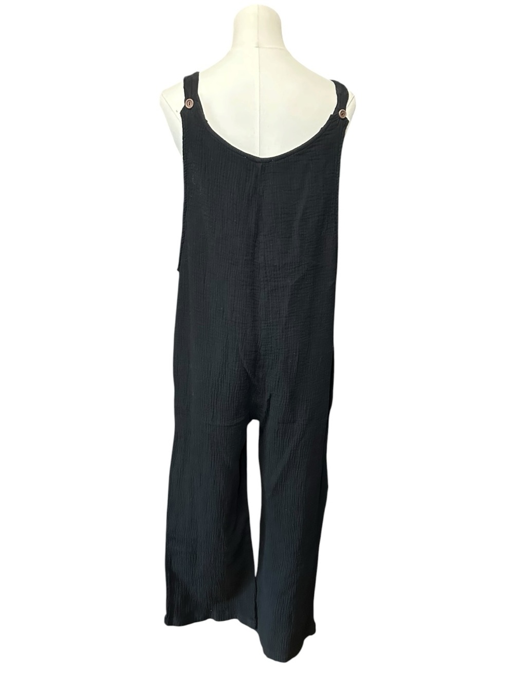 Umgee Black Sleeveless Button-Front Jumpsuit - Picture 5 of 8